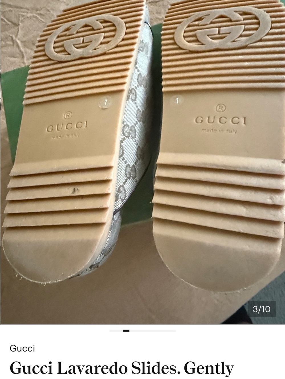 Gucci Beige and Brown Monogram Crossbody Bag with Matching Sandals - Picture 6 of 6